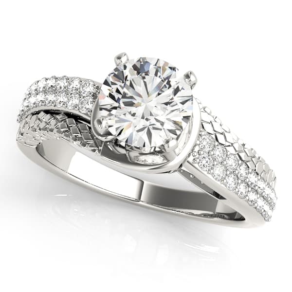 Bypass Multirow Pavé Engagement Ring — style 50521 in 10k White Gold