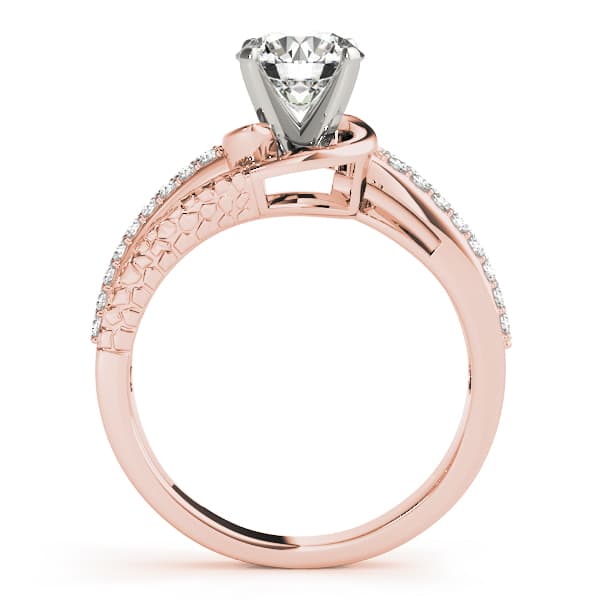 Bypass Multi-Row Pavé Engagement Ring, style 50521, Side view in rose gold