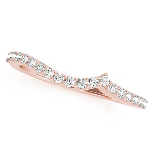 Curved Wedding Band (0.2 ct. tw.), Front view in rose gold