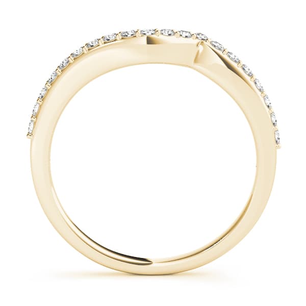 Curved Wedding Band (0.2 ct. tw.), Side view in yellow gold