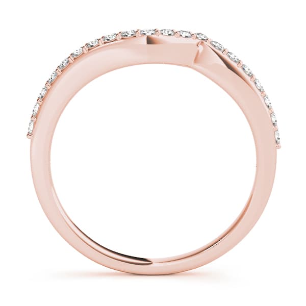 Curved Wedding Band (0.2 ct. tw.), Side view in rose gold
