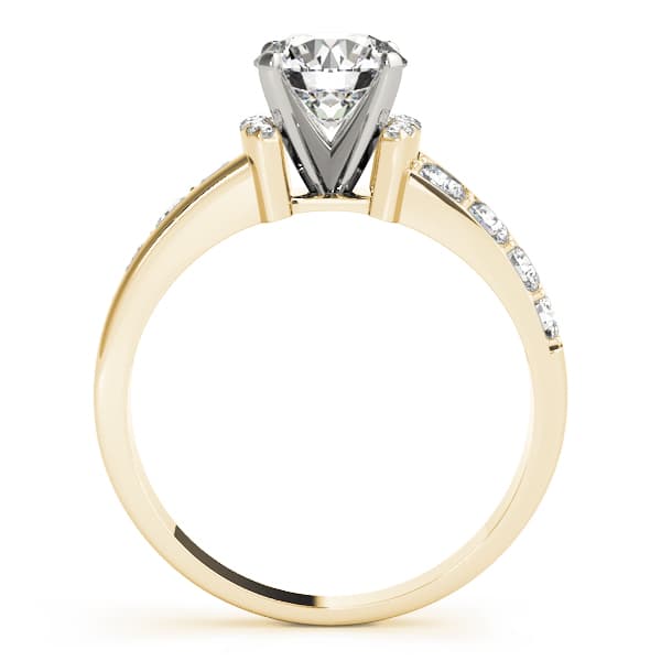 Single Row Prong Engagement Ring, style 50522, Side view in yellow gold