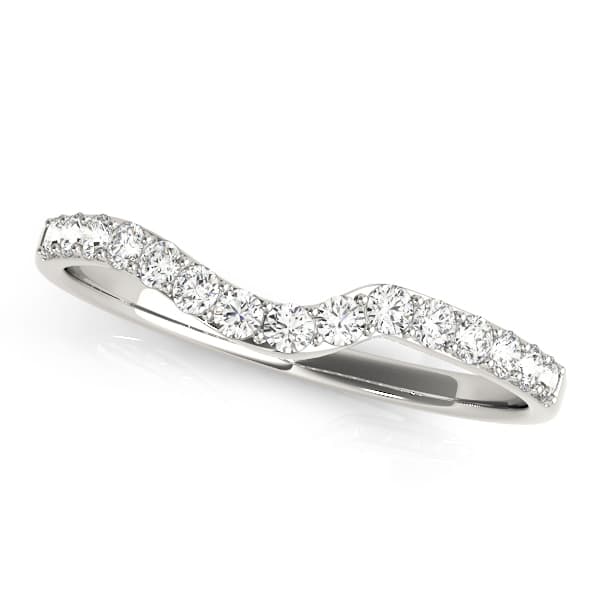 Shared Prong Curved Wedding Bands — View 1