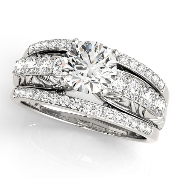 Multirow Filigree Engagement Rings — style 50523 in 10k White Gold