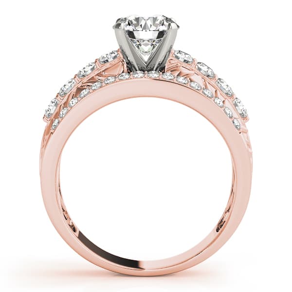 Multi-Row Filigree Engagement Ring, style 50523, Side view in rose gold