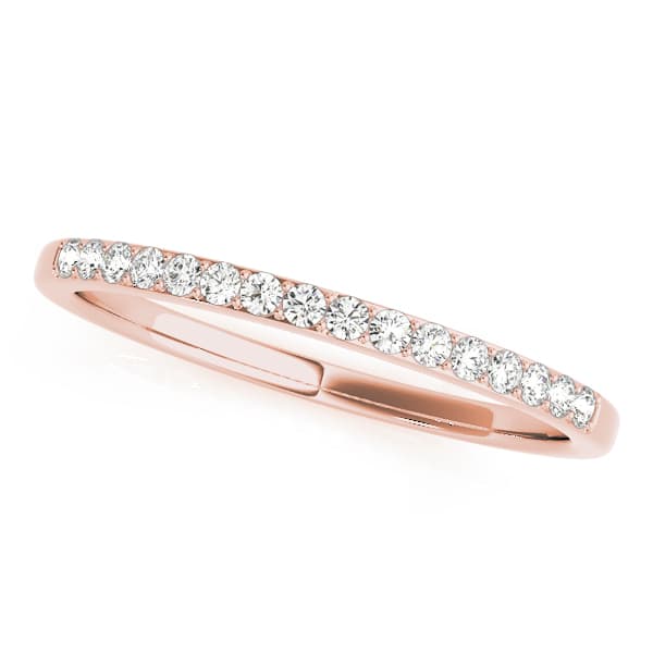 Prong Set Wedding Band (1/8 ct. tw.), Front view in rose gold