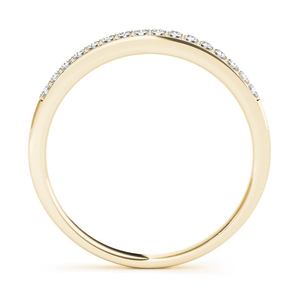 Prong Set Wedding Band (1/8 ct. tw.), Side view in yellow gold