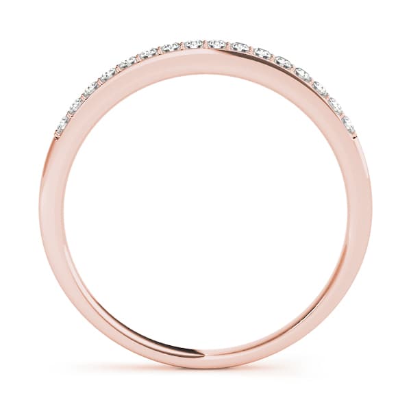 Prong Set Wedding Band (1/8 ct. tw.), Side view in rose gold