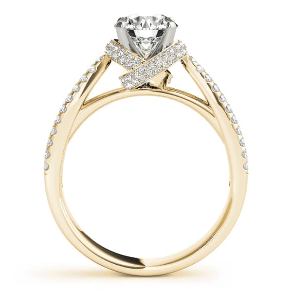 Multi-Row Engagement Ring, style 50527, Side view in yellow gold