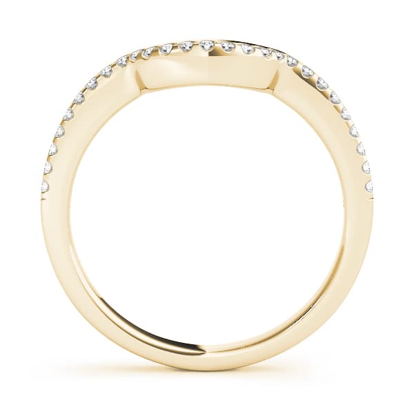 Single Row Curved Wedding Band (1/8 ct. tw.), Side view in yellow gold