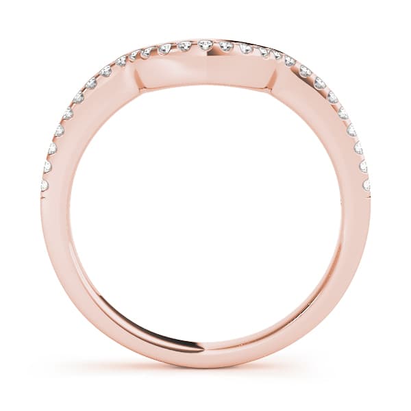 Single Row Curved Wedding Band (1/8 ct. tw.), Side view in rose gold