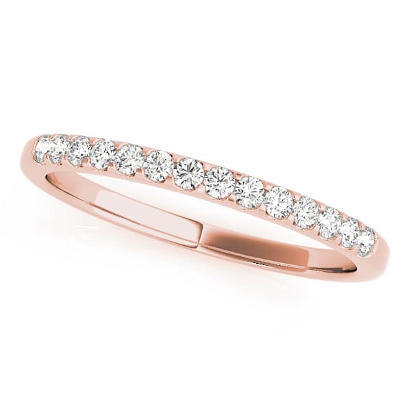 Shared Prong Wedding Band (0.21 ct. tw.), Front view in rose gold