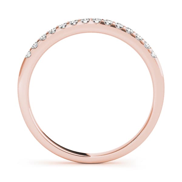 Shared Prong Wedding Band (0.21 ct. tw.), Side view in rose gold