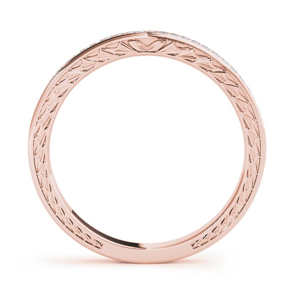 Prong Set Wedding Band (1/8 ct. tw.), Side view in rose gold