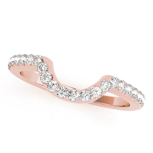 Curved Wedding Bands (1/8 ct. tw.), Front view in rose gold