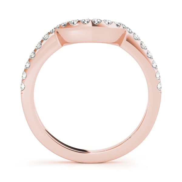 Curved Wedding Bands (1/8 ct. tw.), Side view in rose gold