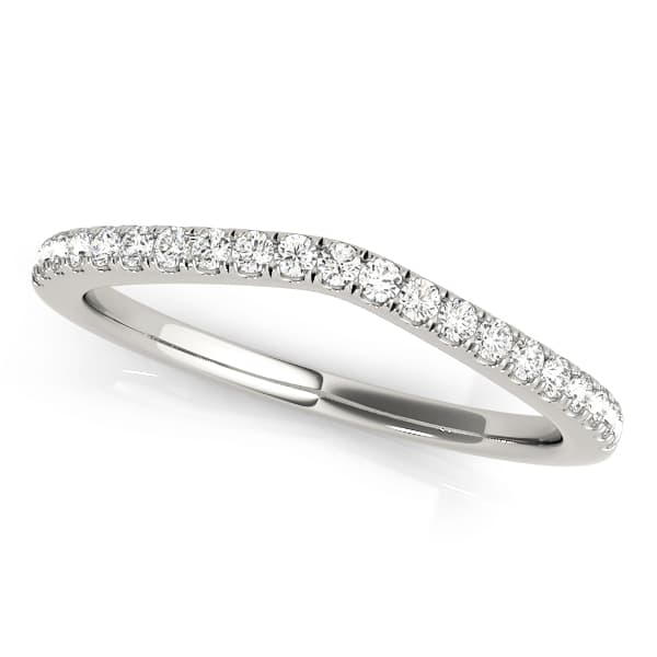 Prong Set Curved Wedding Bands — A — View 1
