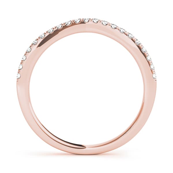 Prong Set Curved Wedding Bands (0.18 ct. tw.), Side view in rose gold