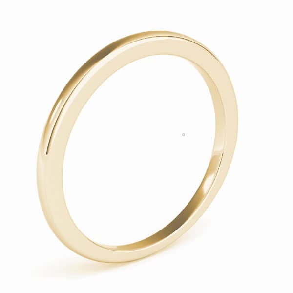Plain Wedding Band — For 1/3, 1/2, 3/4 ct, Angle view in yellow gold