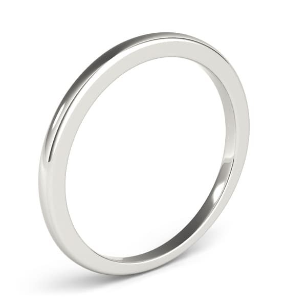 Plain Wedding Band — For 1/3, 1/2, 3/4 ct, Angle view in white gold or platinum