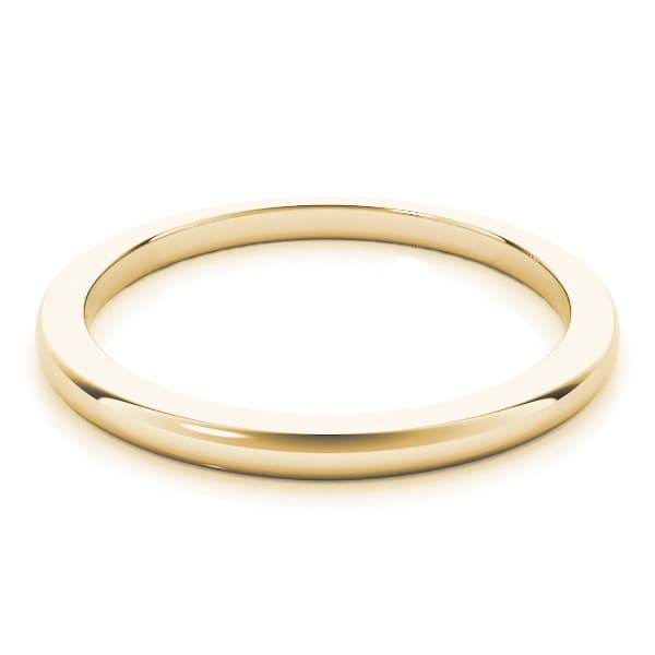 Plain Wedding Band — For 1/3, 1/2, 3/4 ct, On hand view in yellow gold