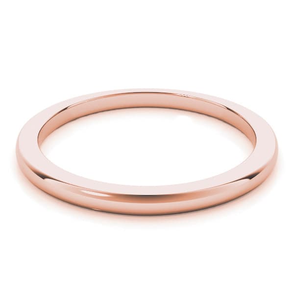 Plain Wedding Band — For 1, 1 1/2, 2 ct, On hand view in rose gold