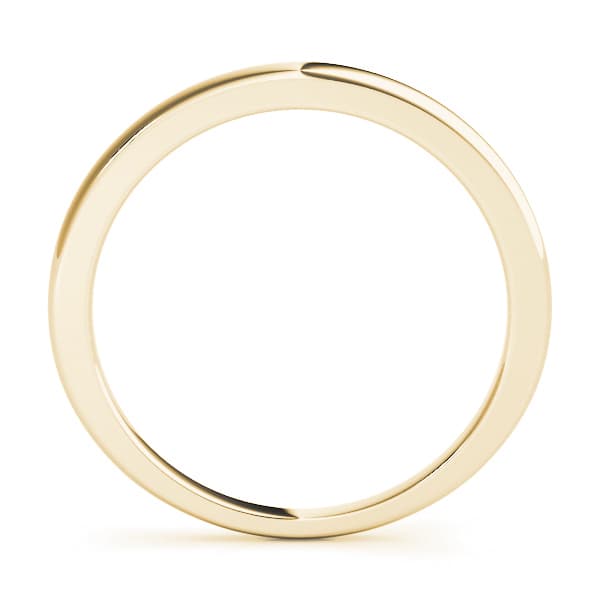 Plain Wedding Band — For 1/3, 1/2, 3/4 ct, Side view in yellow gold