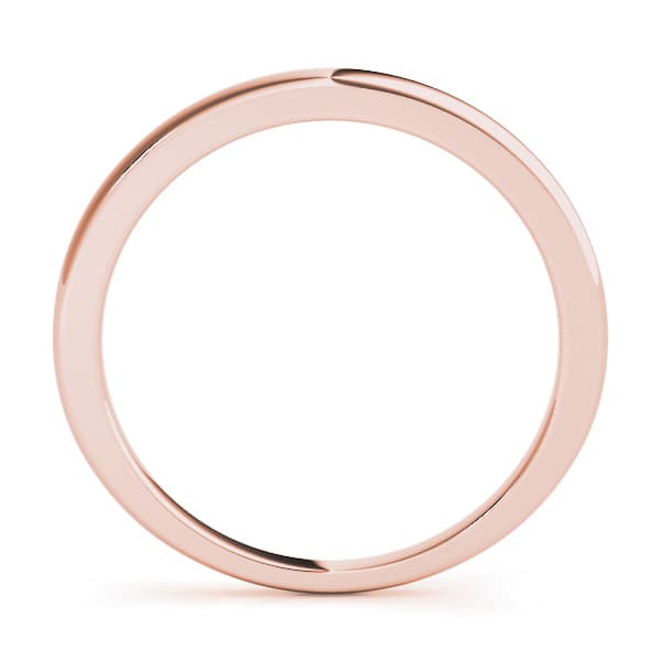 Plain Wedding Band — For 1, 1 1/2, 2 ct, Side view in rose gold