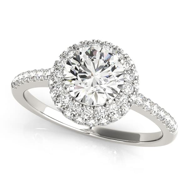 ENGAGEMENT RINGS HALO ROUND — style 50534 in 10k White Gold