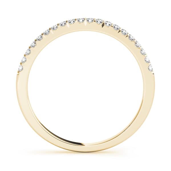 Single Row Prong Set Wedding Bands (0.2 ct. tw.), Side view in yellow gold