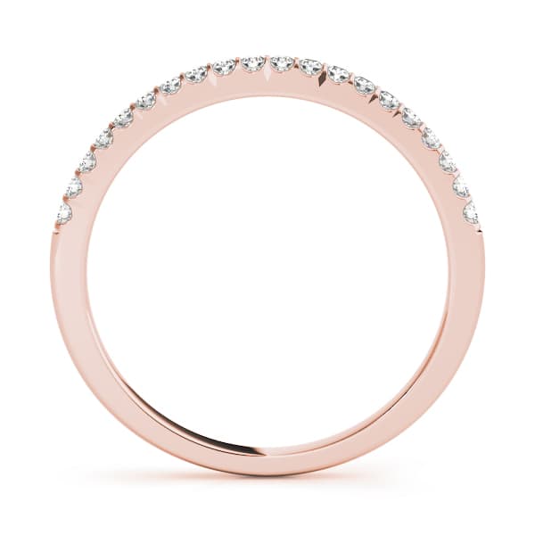 Single Row Prong Set Wedding Bands (0.2 ct. tw.), Side view in rose gold