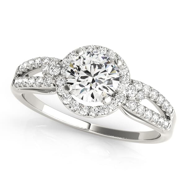 ENGAGEMENT RINGS HALO ROUND — style 50537 in 10k White Gold