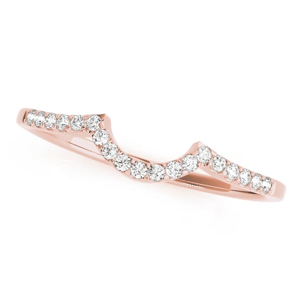 Single Row Curved Wedding Band (1/8 ct. tw.), Front view in rose gold