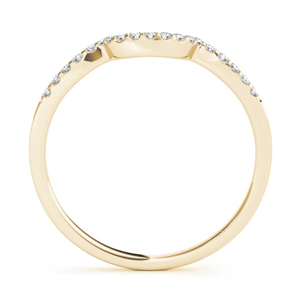 Single Row Curved Wedding Band (0.08 ct. tw.), Side view in yellow gold