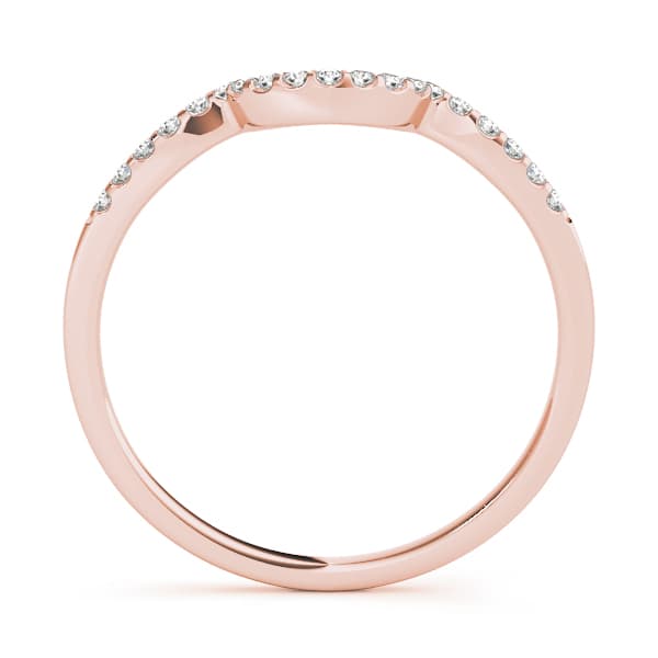 Single Row Curved Wedding Band (1/8 ct. tw.), Side view in rose gold
