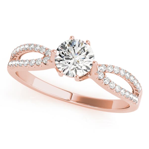 Multi-Row Engagement Ring, style 50538, Front view in rose gold