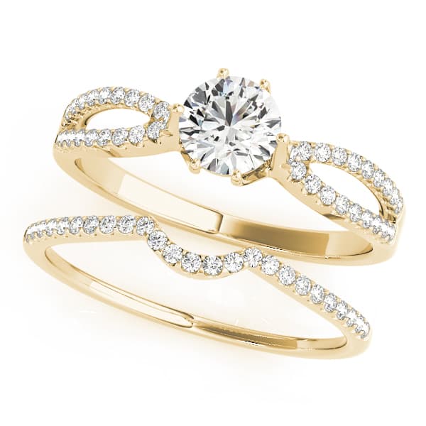 Multi-Row Engagement Ring, style 50538, On hand view in yellow gold