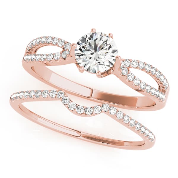 Multi-Row Engagement Ring, style 50538, On hand view in rose gold