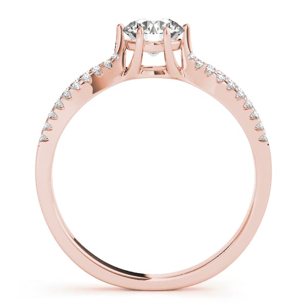 Multi-Row Engagement Ring, style 50538, Side view in rose gold
