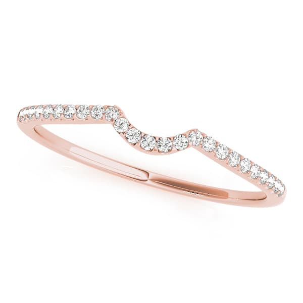 Single Row Curved Wedding Band (0.1 ct. tw.), Front view in rose gold