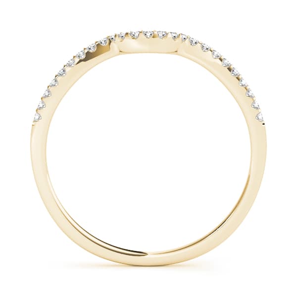 Single Row Curved Wedding Band (0.1 ct. tw.), Side view in yellow gold