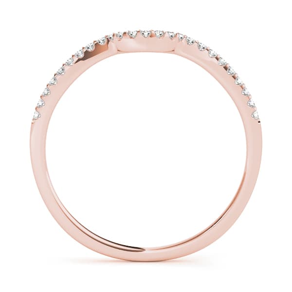 Single Row Curved Wedding Band (0.1 ct. tw.), Side view in rose gold