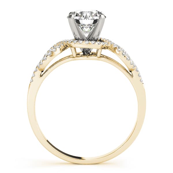 Multi-Row Engagement Ring, style 50539, Side view in yellow gold