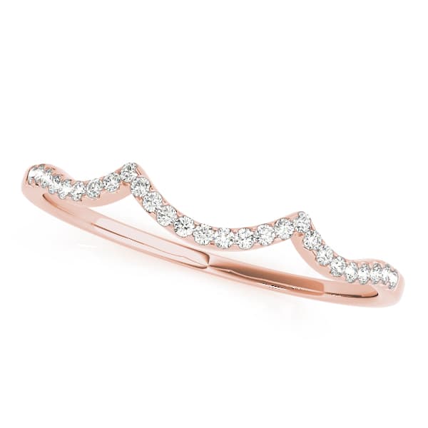 Curved Wedding Band (0.08 ct. tw.), Front view in rose gold