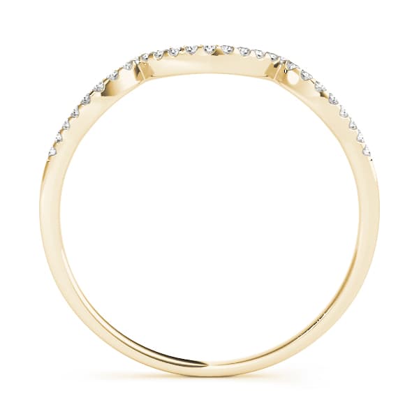 Curved Wedding Band (0.08 ct. tw.), Side view in yellow gold