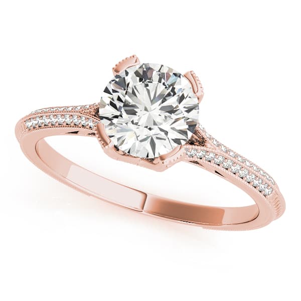 Multi-Row Engagement Ring, style 50540, Front view in rose gold