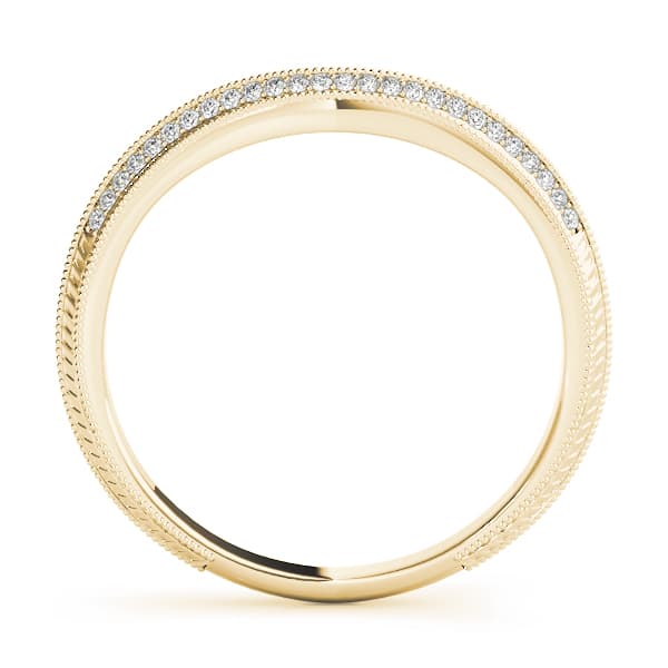 Double Row Pavé Wedding Bands (0.16 ct. tw.), Side view in yellow gold