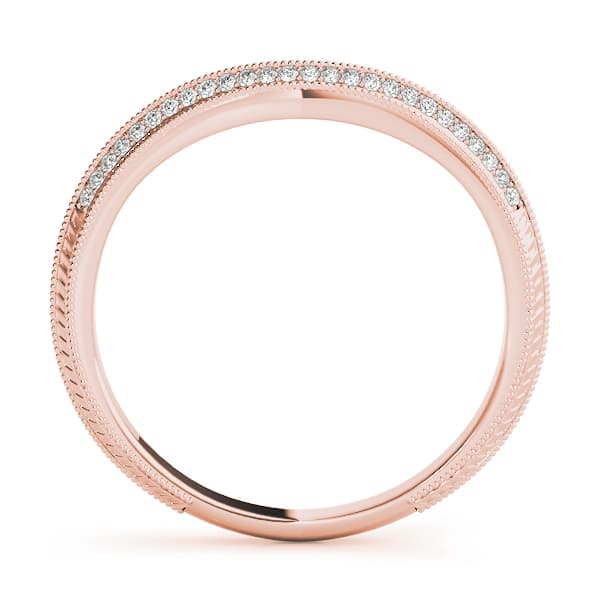 Double Row Pavé Wedding Bands (0.16 ct. tw.), Side view in rose gold