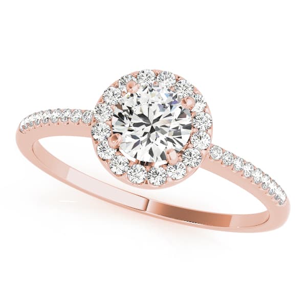 Round Halo For 1/2 in Rose gold