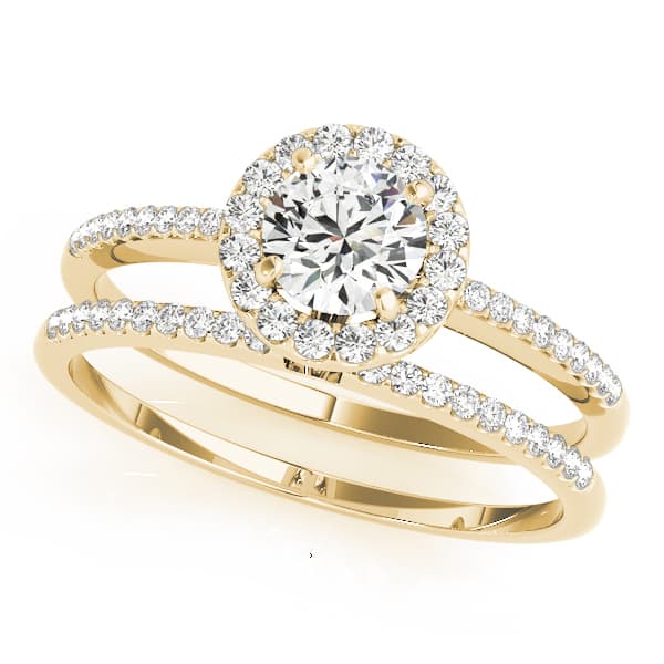 Round Halo For 1/2, style 50541, On hand view in yellow gold